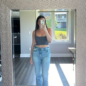 Gray Garage Seam Rib Tank Top